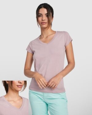 1882.jpg Camiseta Mujer Personalizable Entallada-cuello pico