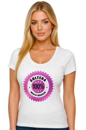 2077.jpg Camiseta despedida soltera 100% soltera