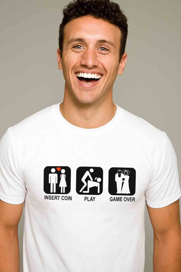 2092.jpg Camiseta despedida soltero insert coin